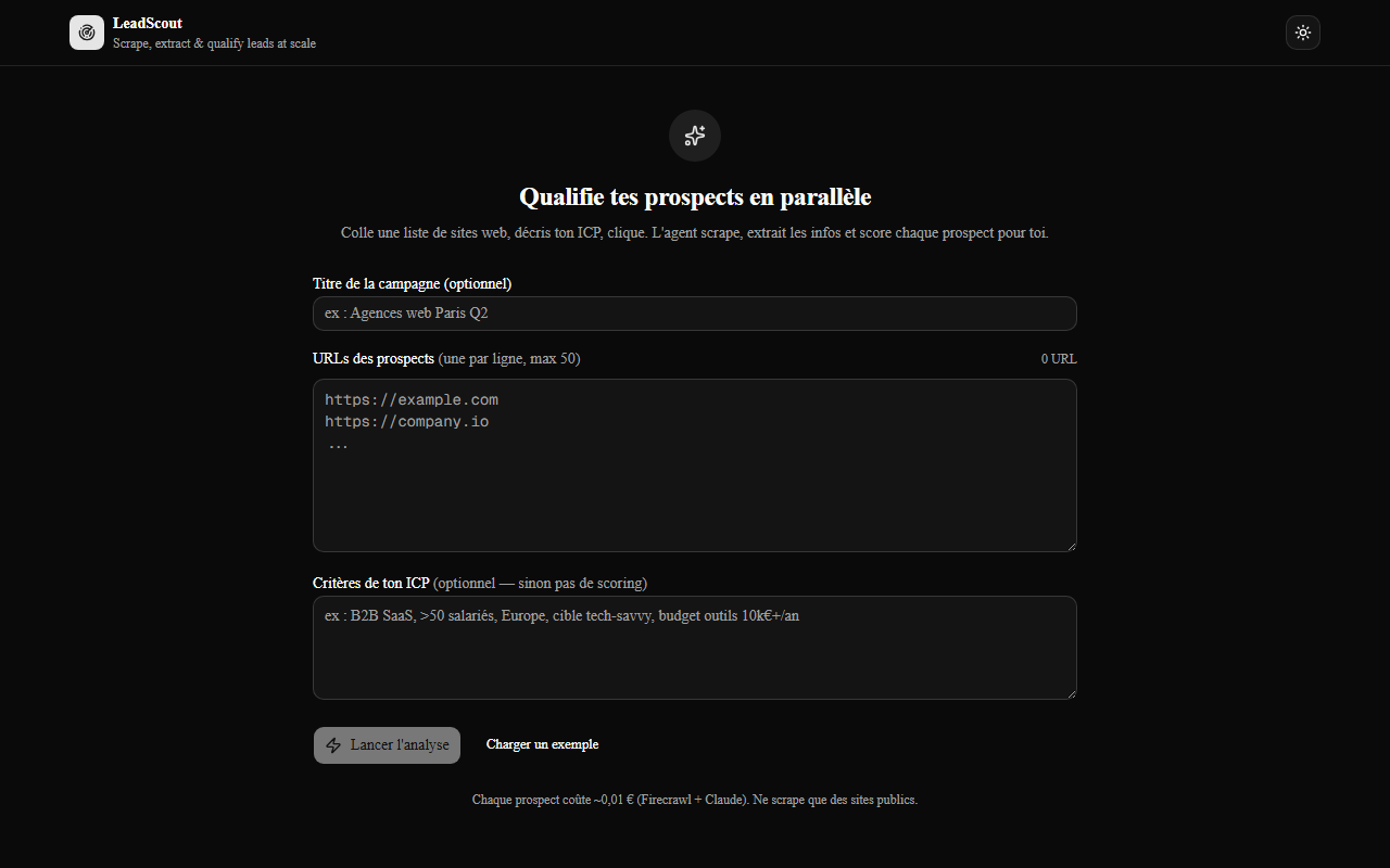 Capture d'écran de LeadScout